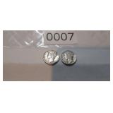1944 & 1945 SILVER MERCURY DIMES