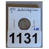 1891 SEATED LIBERTY DIME