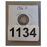 1916 BARBER DIME