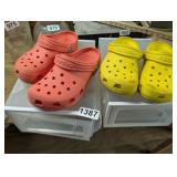 2 PAIRS OF CROCS SIZE 8 IN WOMENS