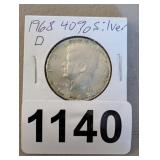 1968-D 40% SILVER HALF DOLLAR