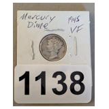 1945 MERCURY DIME