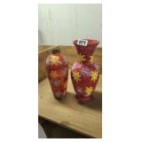 2 GLASS VASES
