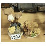 EAGLE AND BUNNY FIGURINES *BUNNY HAS BAD EAR