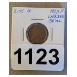 1955-P WHEAT PENNY CRACKED SKULL ERROR