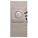 1942 90% SILVER 25 CENTAVO