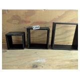 (3) SQUARE WALL SHELVES