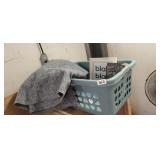 MOVING BLANKET, 2 WALL SIGNS, LAUNDRY BASKET