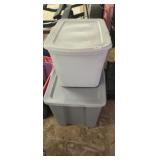 2 TOTES *ONE LID HAS SCRAPE