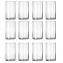 Case of 12 clear glass vases