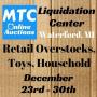 MTC Liquidation Dec. 30th Overstocks, Toys, Household