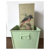 Bird box and tin basket