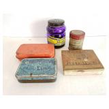 Vintage lot of tins and ink jars