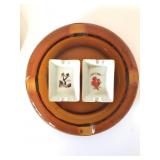 French Moulin Rouge petite ashtray trio