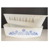 Vintage anchor hocking glass pans