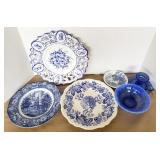 Blue themed glass lot