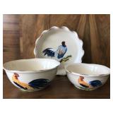 Rooster dish trio