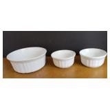 Small corning soufflé bowls