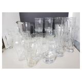 Large bar glass lot with pitchers