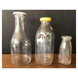 Glass milk bottles