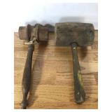 Pair of primitive wood mallets