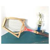 Vintage tennis racket & trophy