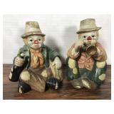 Pair of ceramic hobo music boxes