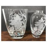 Perry Cole signed art glass vases