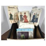 Box of vintage clothing patterns