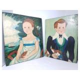 Vintage painted wood art