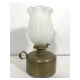 Antique brass oil lamp