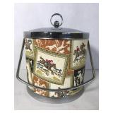 Mid Century horse racing ice bucket