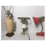 Three vintage lamps