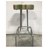 Retro plaid upholstered stool
