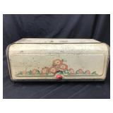 Vintage floral metal breadbox