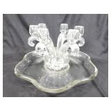 Large glass candle stick display