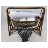 Swinging basket with planter and floral foam