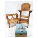 Small bench and highchair decor