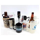 Beer stein, bottle and stewware lot