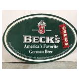Becks metal beer sign