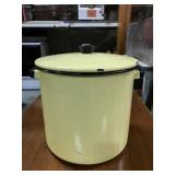 Yellow enamelware pot
