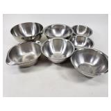 Lot of 7 metal mixing bowls
