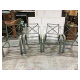 Set of four metal patio chairs