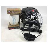 Helmet and football lot