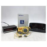 Sony sports Walkman and alarm clock lot