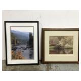 Pair of framed landscape photos