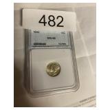1942 Mercury Dime Certified And Graded Ms 66