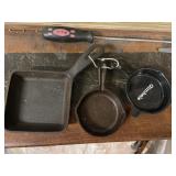 3 Cast-Iron Miniature Skillets One Gimbels No One