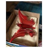 Art Glass Red Butterfly Possibly Fenton