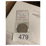 1935S Piece Dollar Silver Coin With Some Wear